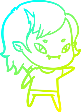 Bir insan tarafından çizilmiş soğuk gradyan çizgi çizimi.