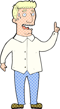 Çizgi film bir insan tarafından çizilmiş stresli adam