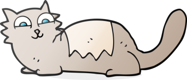 Bir insan tarafından çizilmiş serbest çizim çizgi film kedisi.