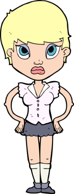 Bir insan tarafından çizilmiş, sinir bozucu bir kız.