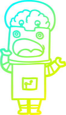 Bir insan tarafından çizilmiş soğuk gradyan robot çizimi