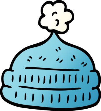 Bir insan tarafından çizilmiş karikatür kış şapkaları.