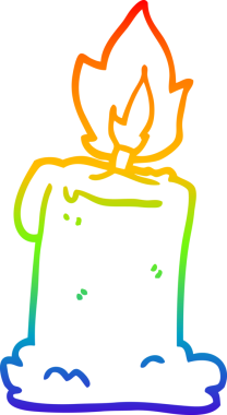 gökkuşağı gradyan çizgi çizimi bir insan tarafından çizilmiş mum