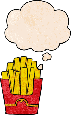 Bir insan tarafından çizilmiş grunge desenli düşünce baloncuklu çizgi film kızartmaları.