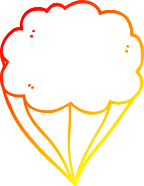 Bir insan tarafından çizilmiş bir karikatür bulutunun sıcak çizgi çizimi