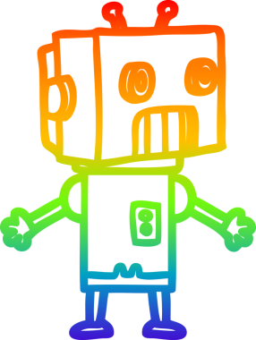 gökkuşağı gradyan çizgisi bir insan tarafından çizilmiş robot çizgi