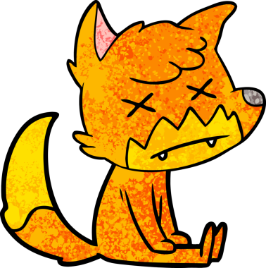 Bir insan tarafından çizilmiş ölü tilki çizgi filmi