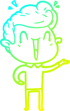 Bir insan tarafından çizilmiş, heyecanlı bir çizgi film çizimi.