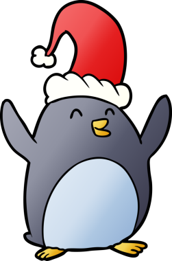 Bir insan tarafından çizilmiş mutlu noel pengueni