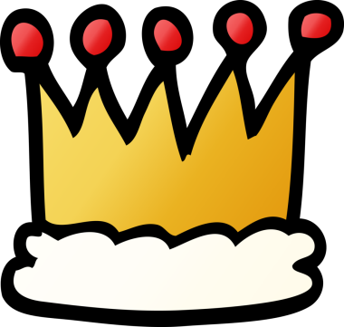 Bir insan tarafından çizilmiş altın taç.