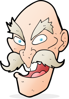 Bir insan tarafından çizilmiş yaşlı bir adam yüzü.