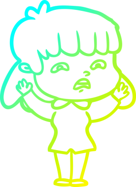 Bir insan tarafından çizilmiş endişeli bir karikatür çizimi.