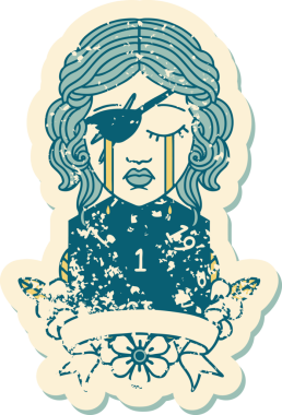 Retro Dövme Tarzı Ağlayan İnsan Haydut Doğal bir rulo bir insan tarafından çizilmiş