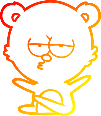 Bir insan tarafından çizilmiş, sıkılmış bir ayı çizgi filminin sıcak gradyanı.