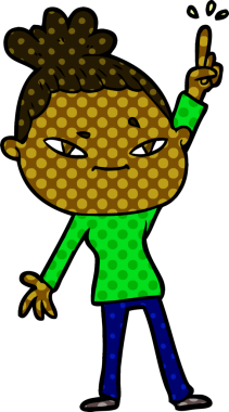 Bir insan tarafından çizilmiş karikatür kadın.