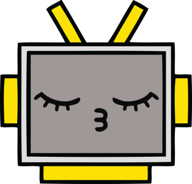 Bir insan tarafından çizilmiş güzel bir robot kafası karikatürü.