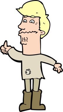 bir insan tarafından çizilmiş sinirli bir adam.