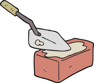 Bir insan tarafından çizilmiş karikatür tuğlası.