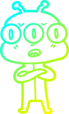 Bir insan tarafından çizilmiş üç gözlü bir karikatür çizimi.