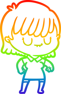 gökkuşağı gradyan çizimi bir insan tarafından çizilmiş bir karikatür kadın