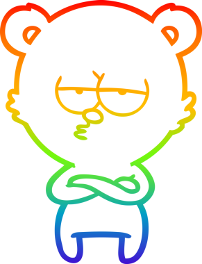 Bir insan tarafından çizilmiş sıkılmış bir ayı çizgi filminin çizimi.