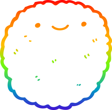 gökkuşağı gradyan çizimi bir insan tarafından çizilmiş bir çizgi film bisküvisi