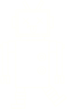 Bir insan tarafından çizilen robot tebeşiri.