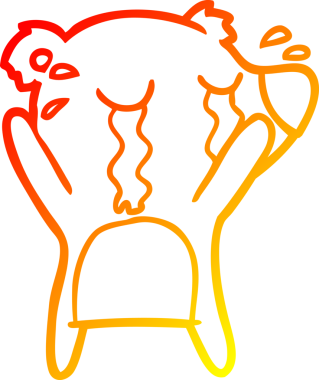 Bir insan tarafından çizilmiş ağlayan kutup ayısının sıcak çizgi çizimi