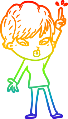 gökkuşağı gradyan çizimi bir insan tarafından çizilmiş bir karikatür kadın