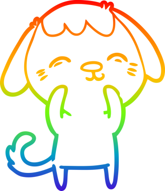 gökkuşağı gradyan çizimi Mutlu bir çizgi köpek çizimi Bir insan tarafından çizilmiş