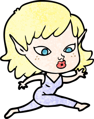 Bir insan tarafından çizilmiş güzel bir elf kızı.