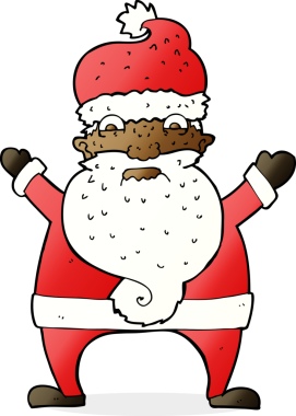 Çizgi film, Noel Baba 'nın bir insan tarafından çizildiğini vurguladı.