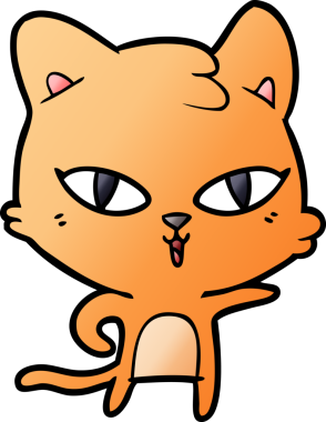 Bir insan tarafından çizilmiş çizgi film kedisi.