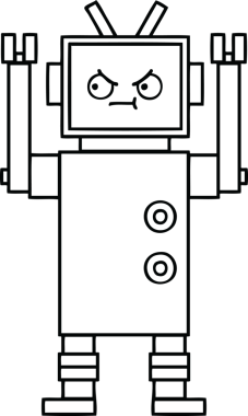 Bir insan tarafından çizilmiş robot çizimi