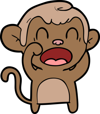 Bir insan tarafından çizilmiş bağıran çizgi maymun.