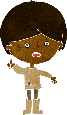 Bir insan tarafından çizilmiş mutsuz çocuk çizgi filmi.