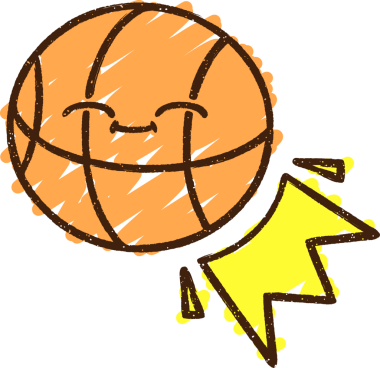 Bir insan tarafından çizilmiş basketbol tebeşiri.