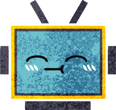 Bir insan tarafından çizilmiş robot kafasının retro çizim tarzı karikatürü