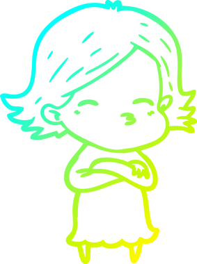 Bir insan tarafından çizilmiş bir karikatür kadın çizimi.