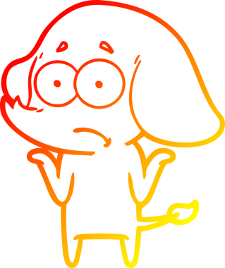 Bir insan tarafından çizilmiş, belirsiz bir filin sıcak çizgi çizimi.