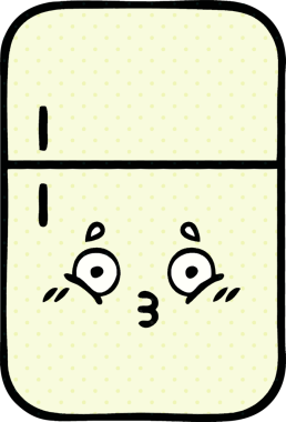 Bir insan tarafından çizilmiş buzdolabı karikatürü.