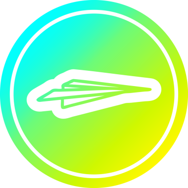 kağıt düzlem dairesel simgesi serin gradyan bir insan tarafından çizilmiş bitiş