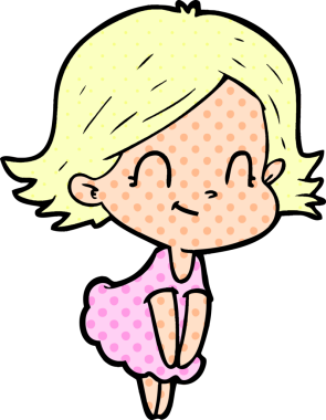 Bir insan tarafından çizilmiş karikatür dostu kız.