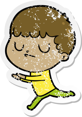 Bir insan tarafından çizilmiş huysuz bir çocuğun sıkıntılı çıkartması.