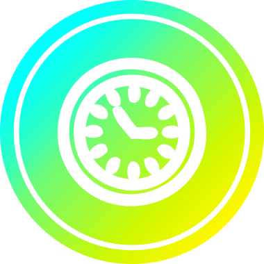 Bir insan tarafından çizilmiş havalı gradyan bir duvar saati dairesel simgesi