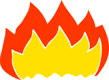 Bir insan tarafından çizilmiş sıcak alevi karala