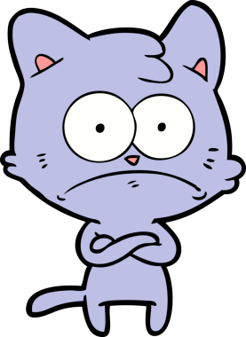 bir insan tarafından çizilmiş sinirli bir kedi.