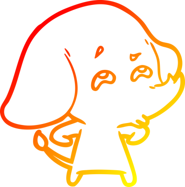 Bir insan tarafından çizilmiş bir filin sıcak çizgi çizimi