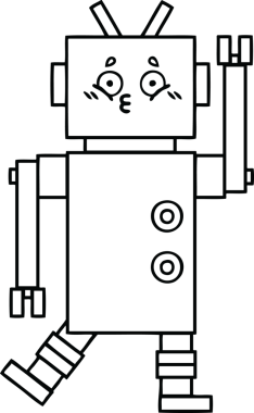 Bir insan tarafından çizilmiş robot çizimi