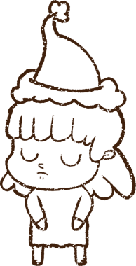 Bir insan tarafından çizilen neşeli kadın kömürü.